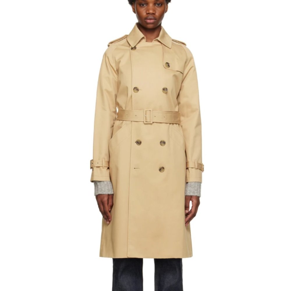 APC Greta Trench Coat Size L FR 40